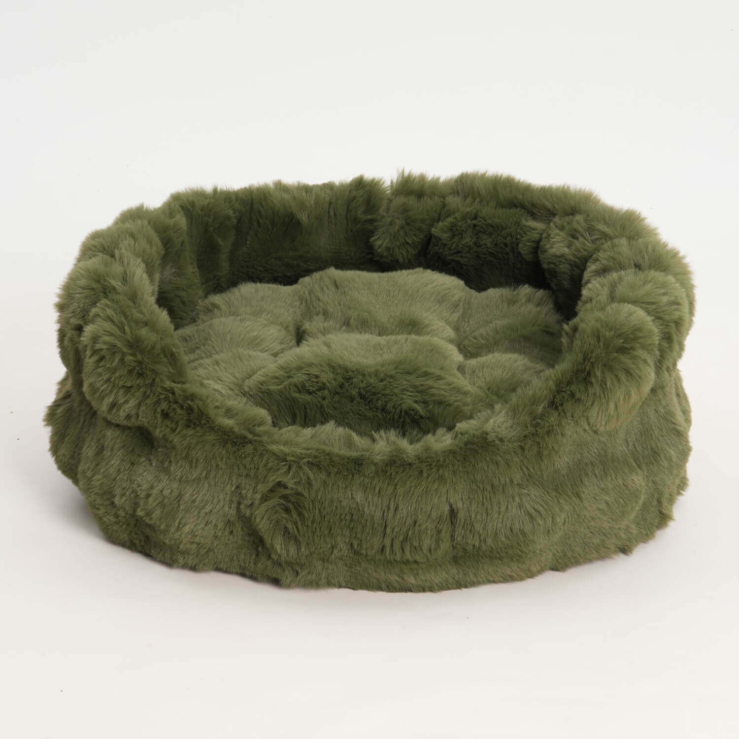 Dog Basket Faux Fur | Forest Green