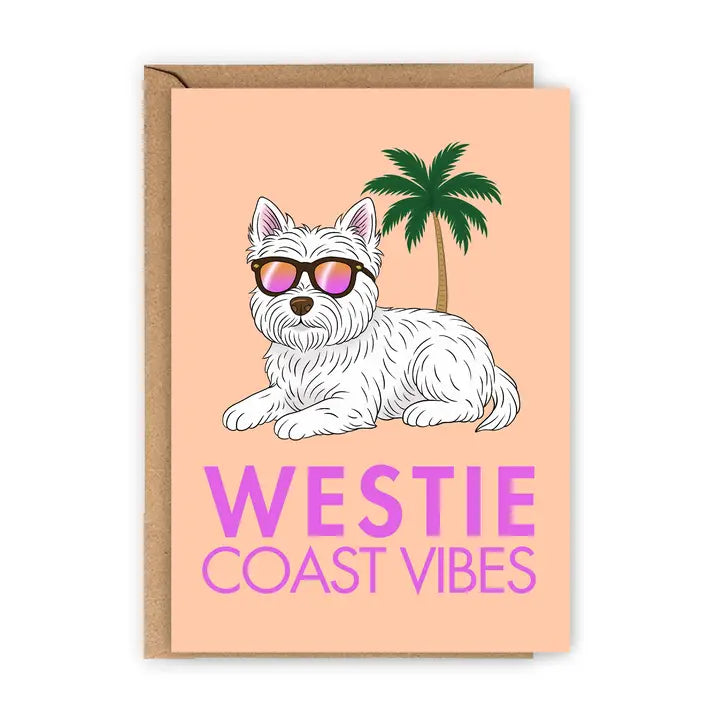 Westie Coast Vibes Greeting Card