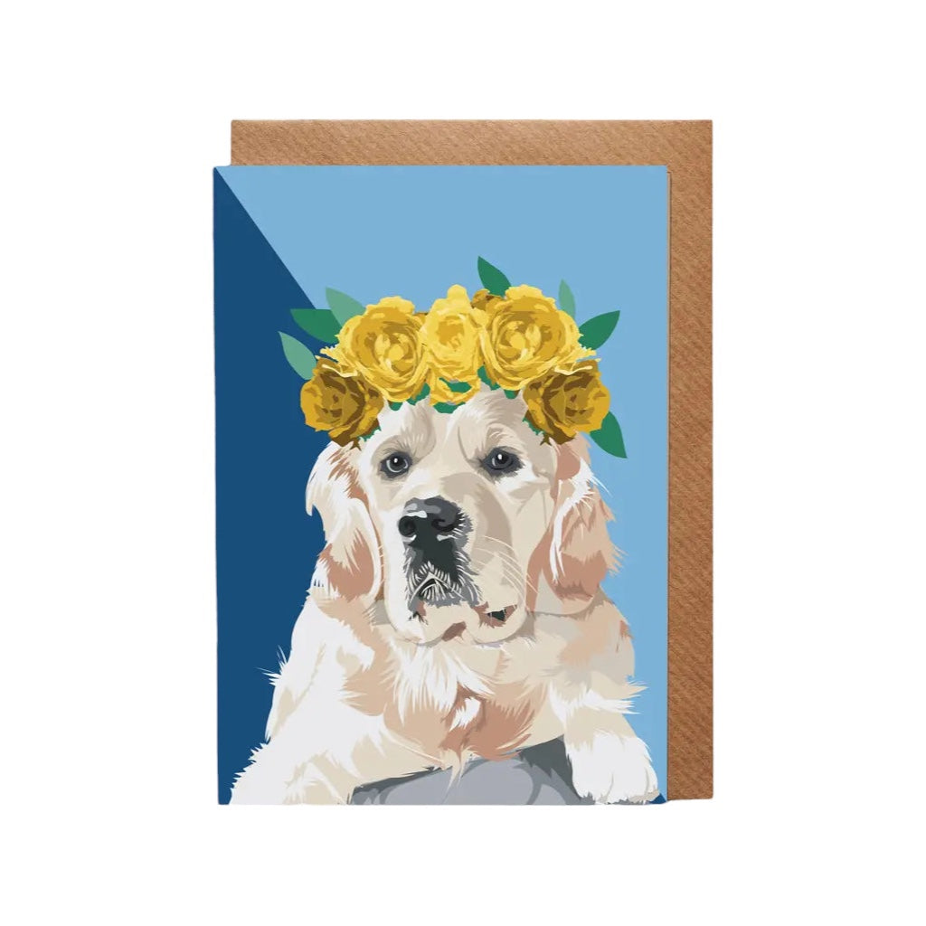 Ellie the Golden Retriever Card