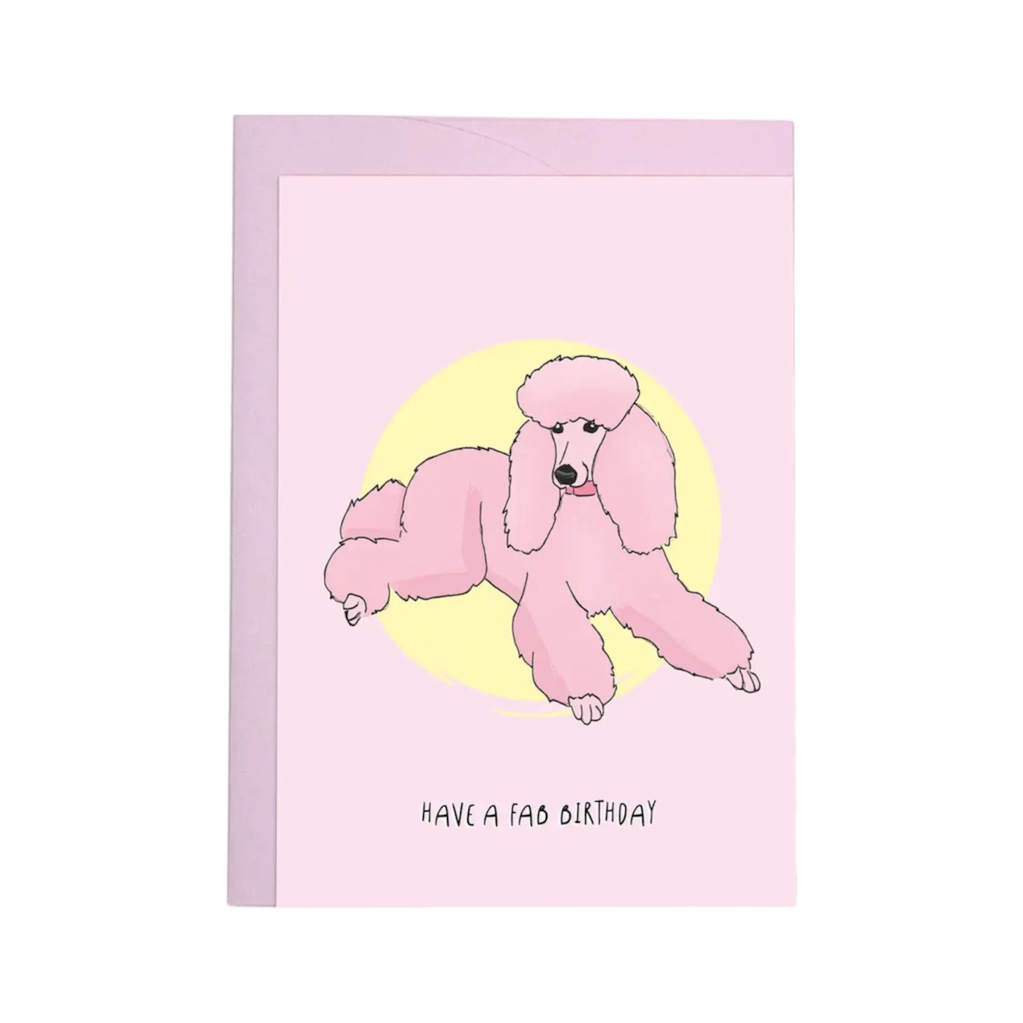 Pink Poodle Birthday Card