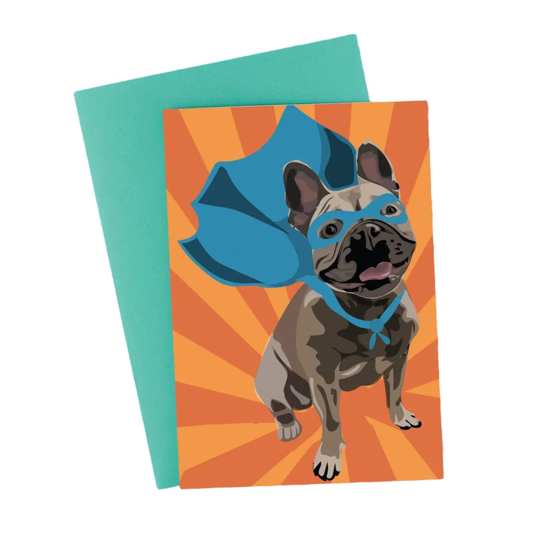 Superhero French Bulldog Card