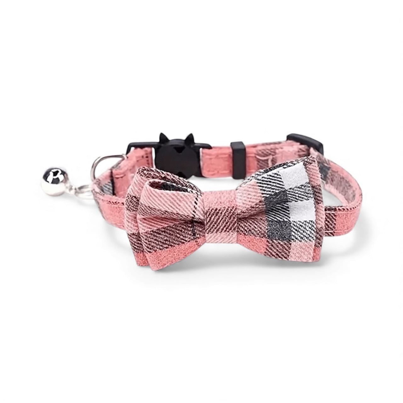 Adjustable Collar with Bell | Pink Plaid
