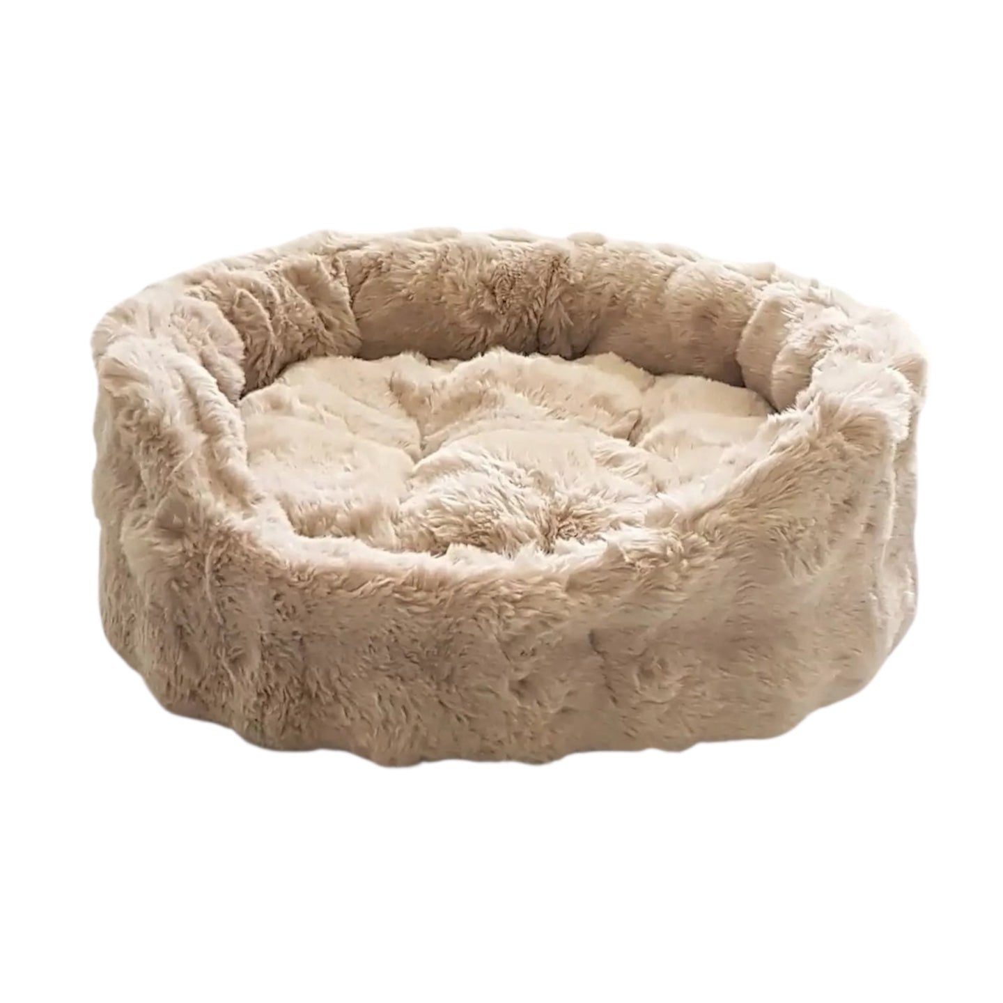 Dog Basket Faux Fur | Beige