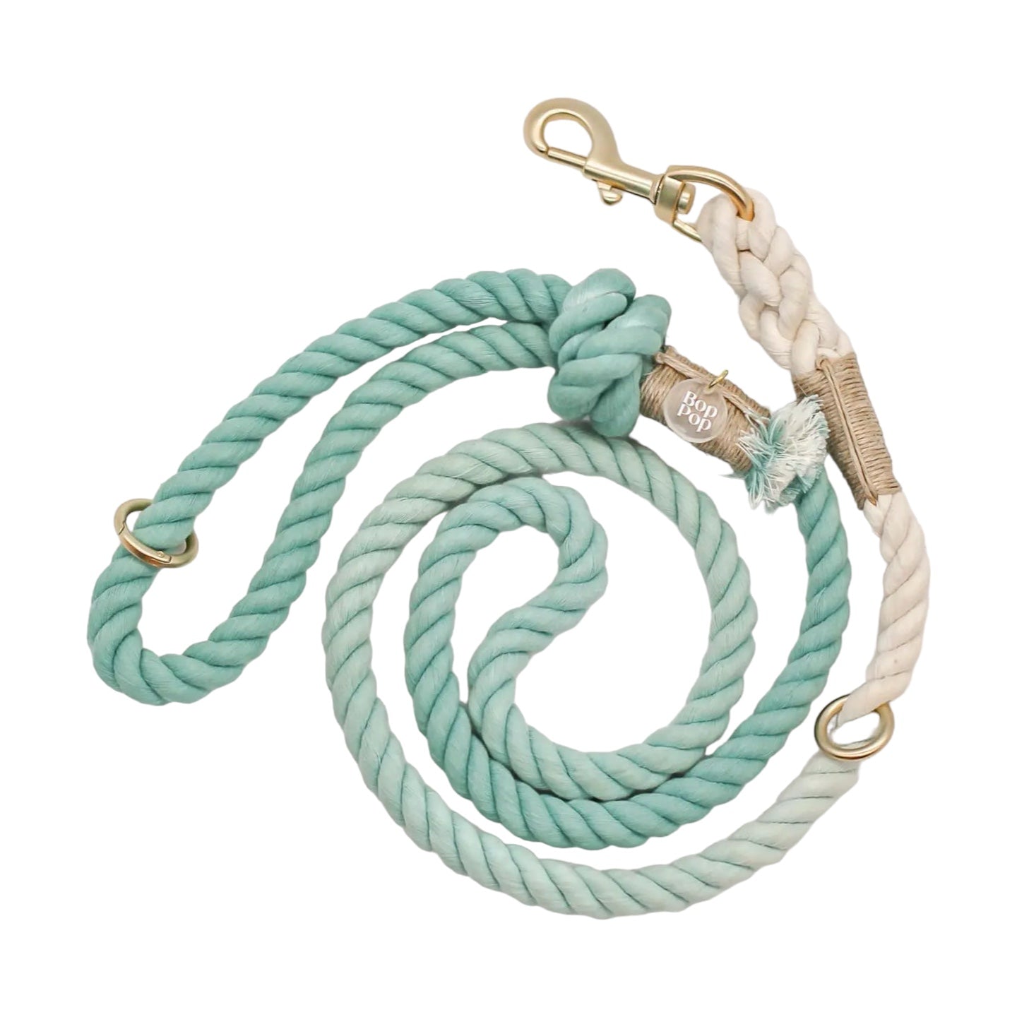 Cotton Rope Leash Ombre Pastel | Hunter Green