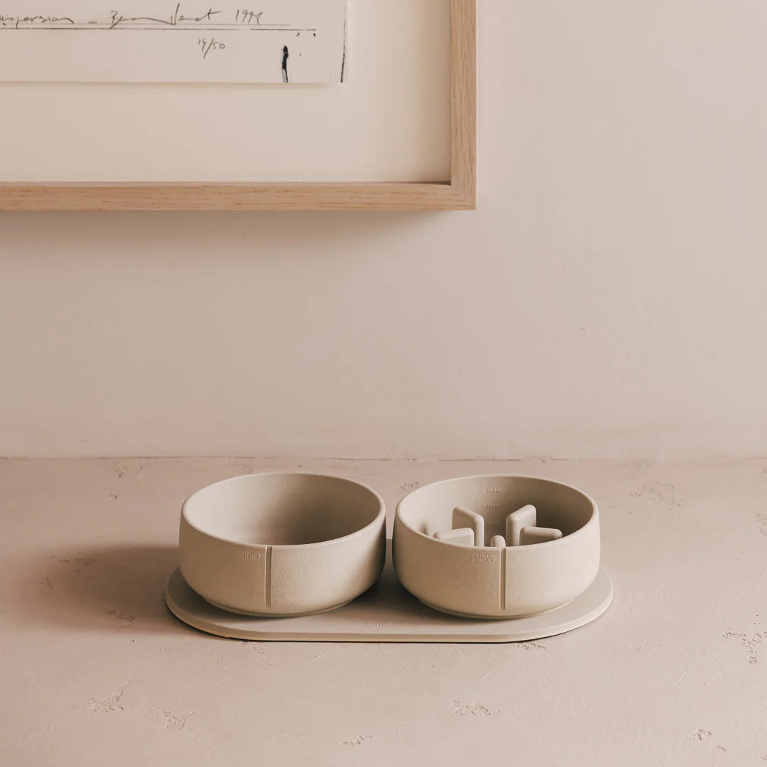 Classic Feeder Bowl - Owl Greige