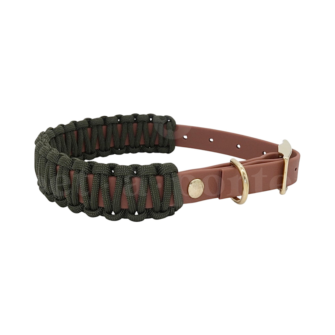 Khaki Cognac Biothane Paracord Collar