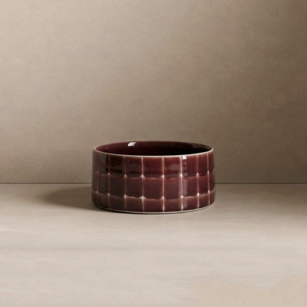 Stoneware Pool Bowl | Burgundy