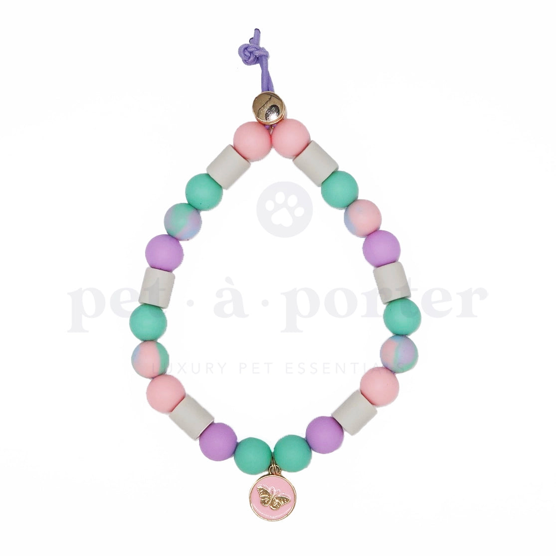 Anti-Tick Beads Collar - Pastels Butterfly
