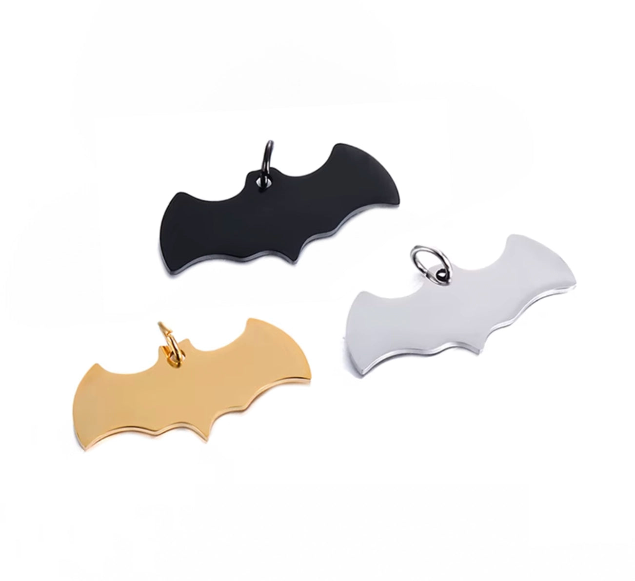 Batman Shaped Dog Tag - Black