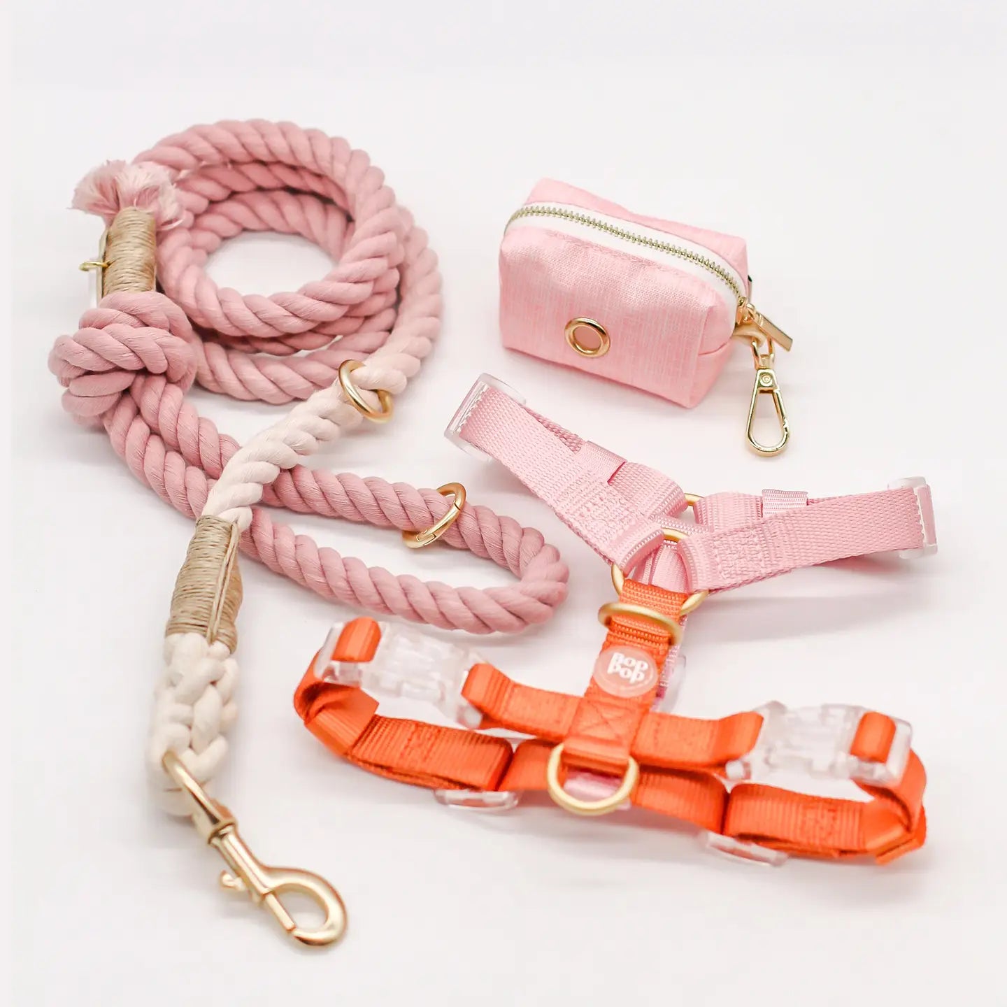 Cotton Rope Leash Ombre Pastel | Cloudberry Pink