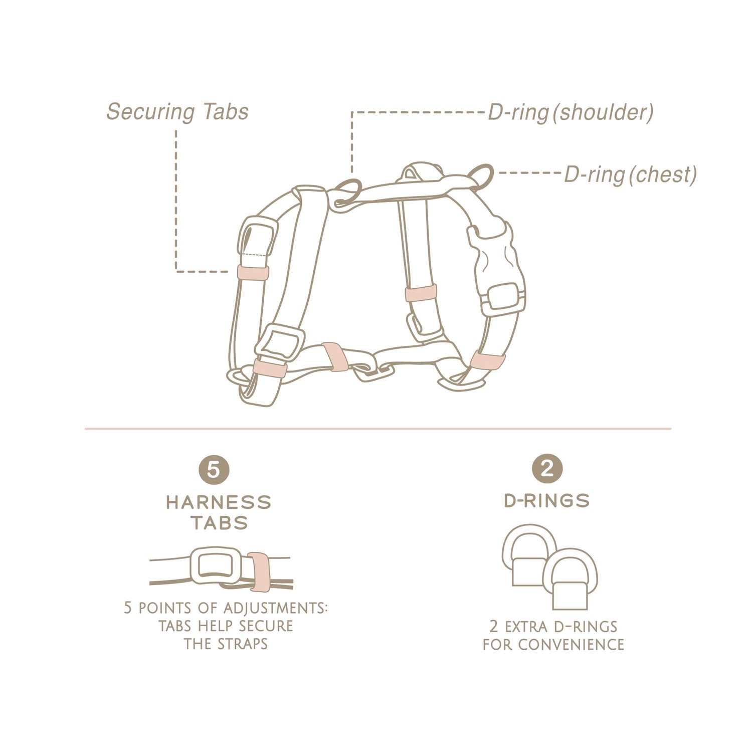 Dog Harness - Rosewood