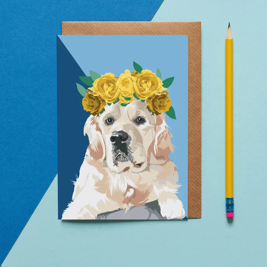 Ellie the Golden Retriever Card