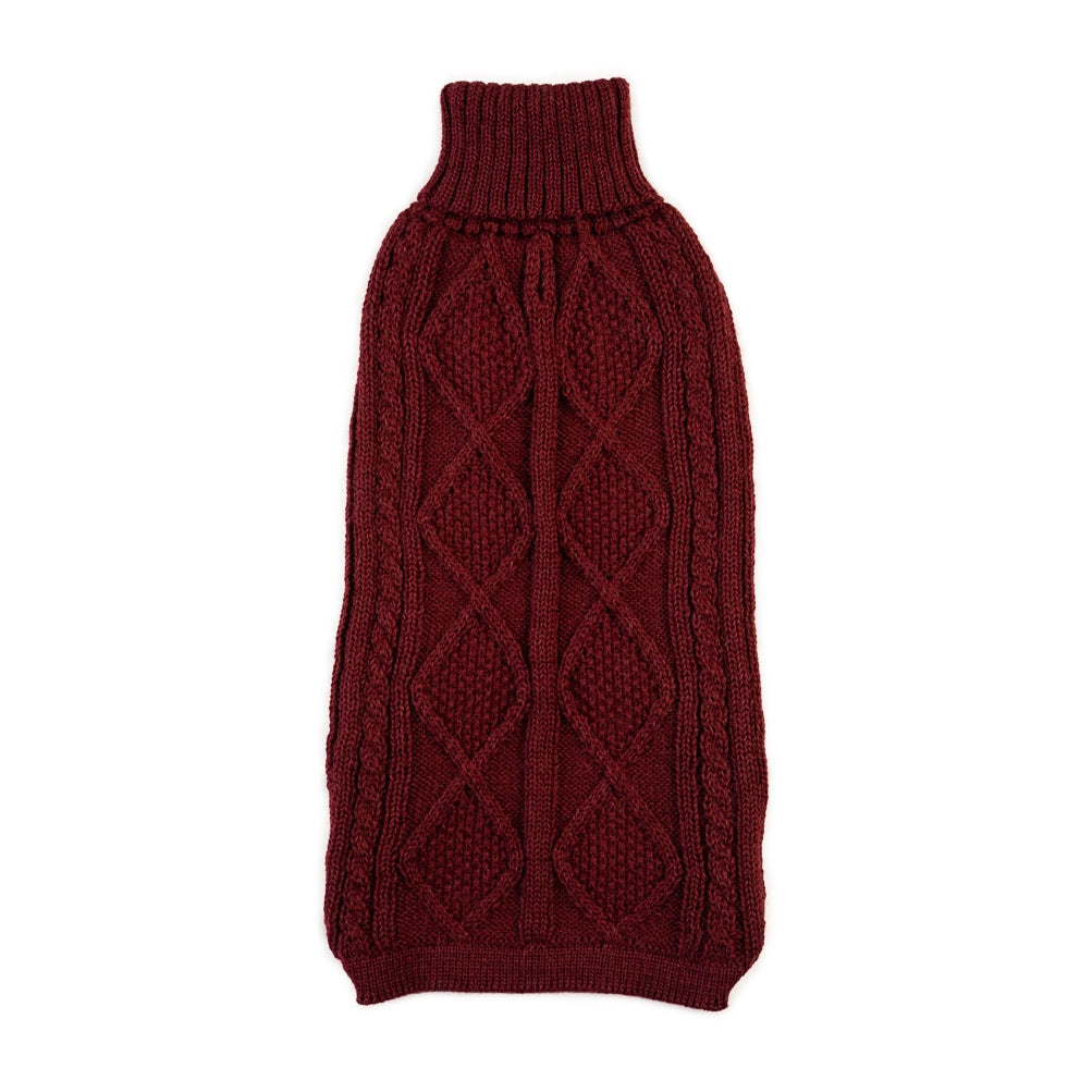 Wine Red Aran Alpaca Sweater