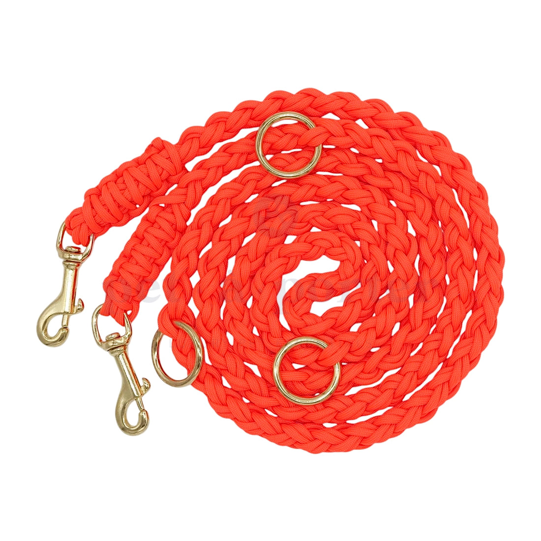 Adjustable Paracord Leash - Neon Orange