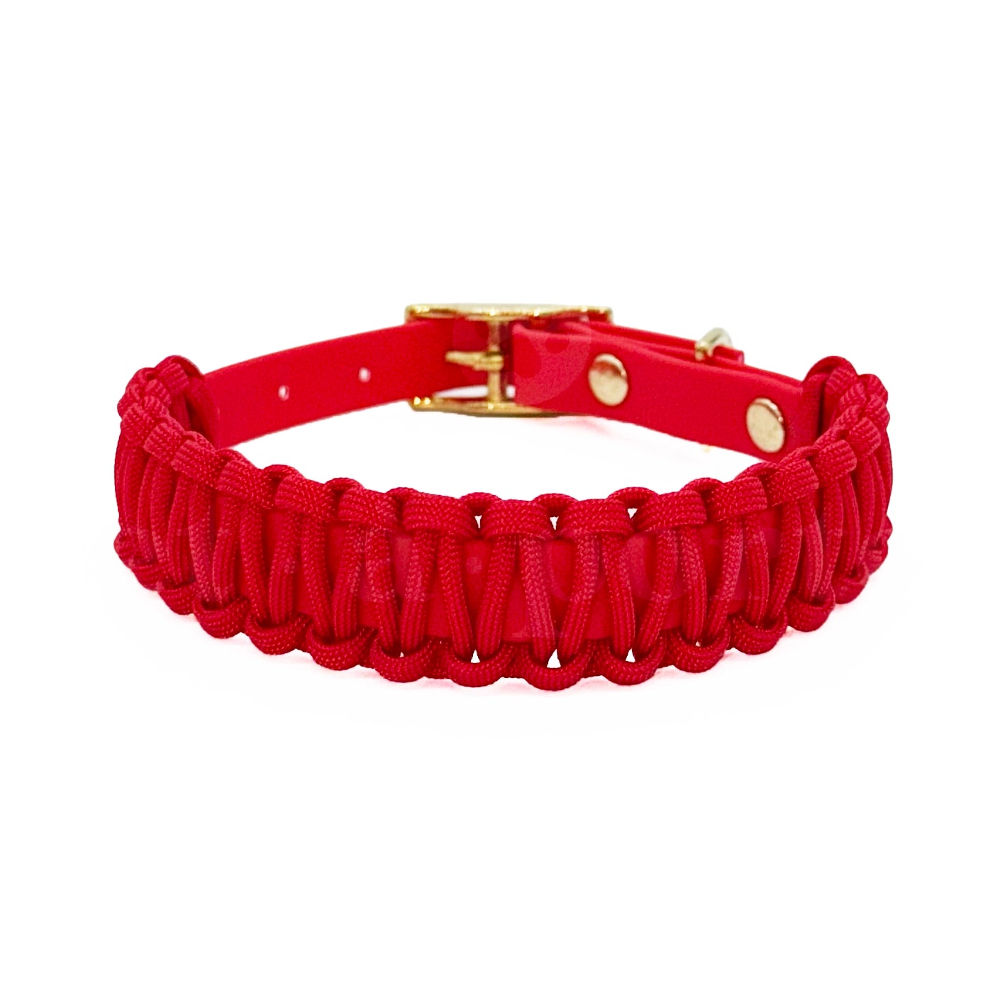 Red Biothane Paracord Collar