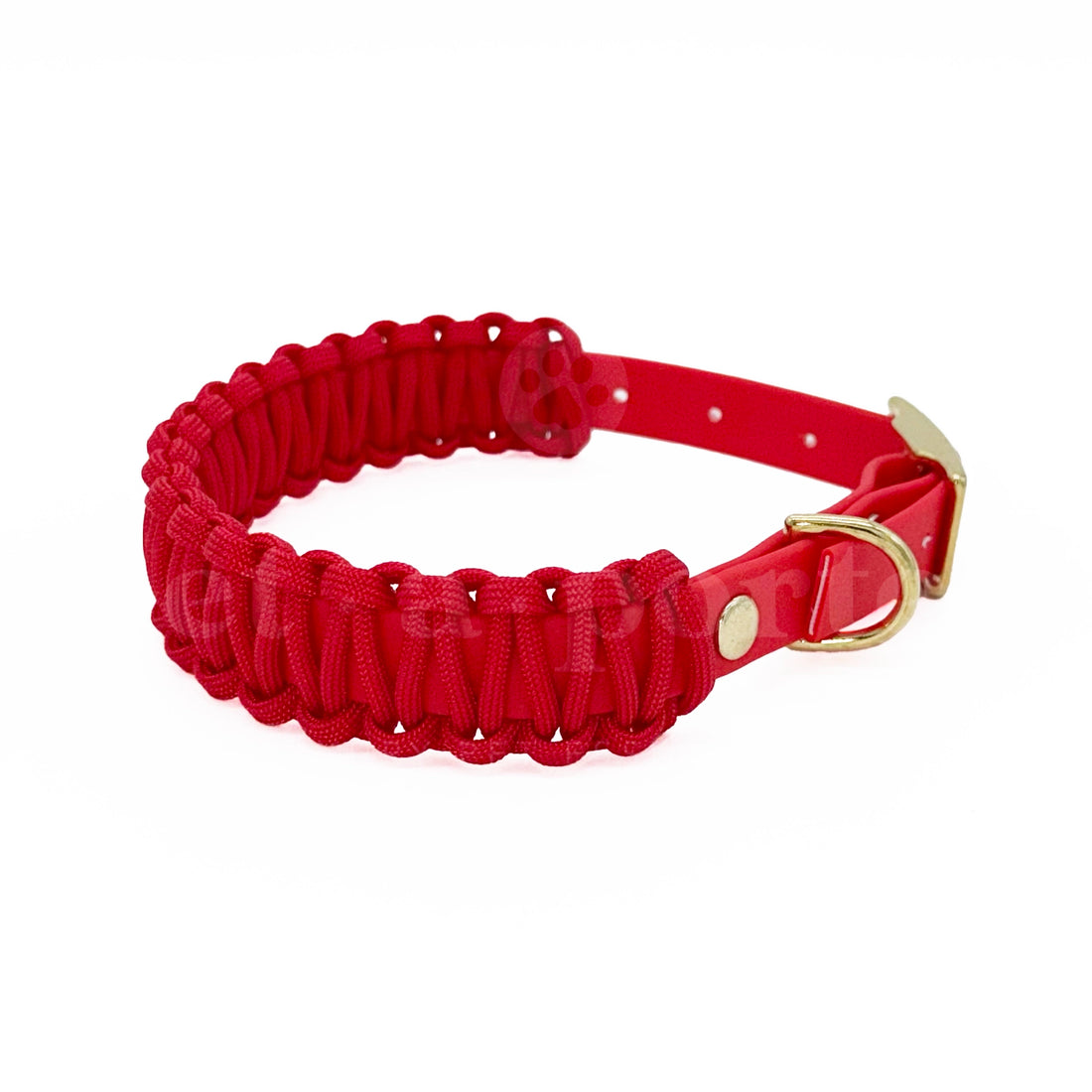 Red Biothane Paracord Collar