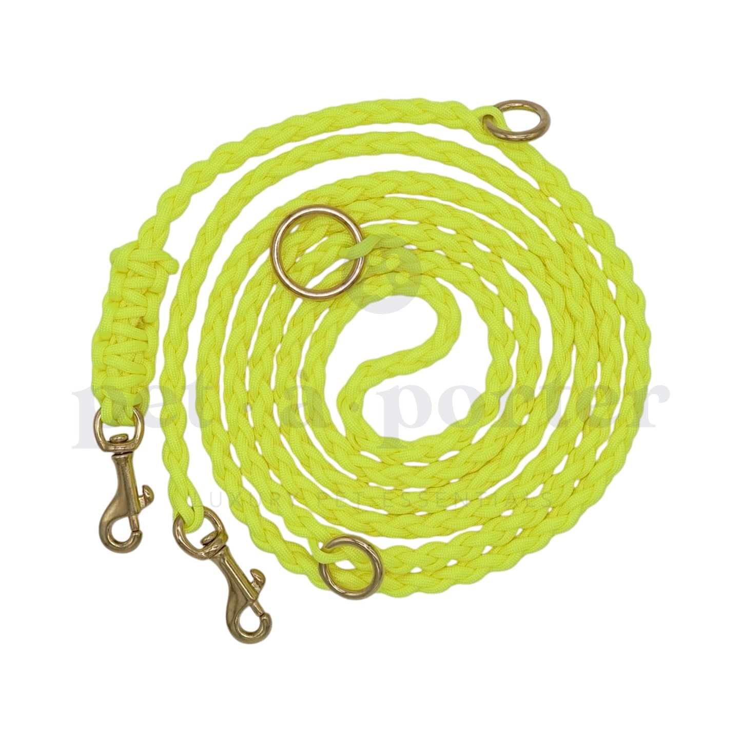 Adjustable Paracord Leash - Neon Yellow