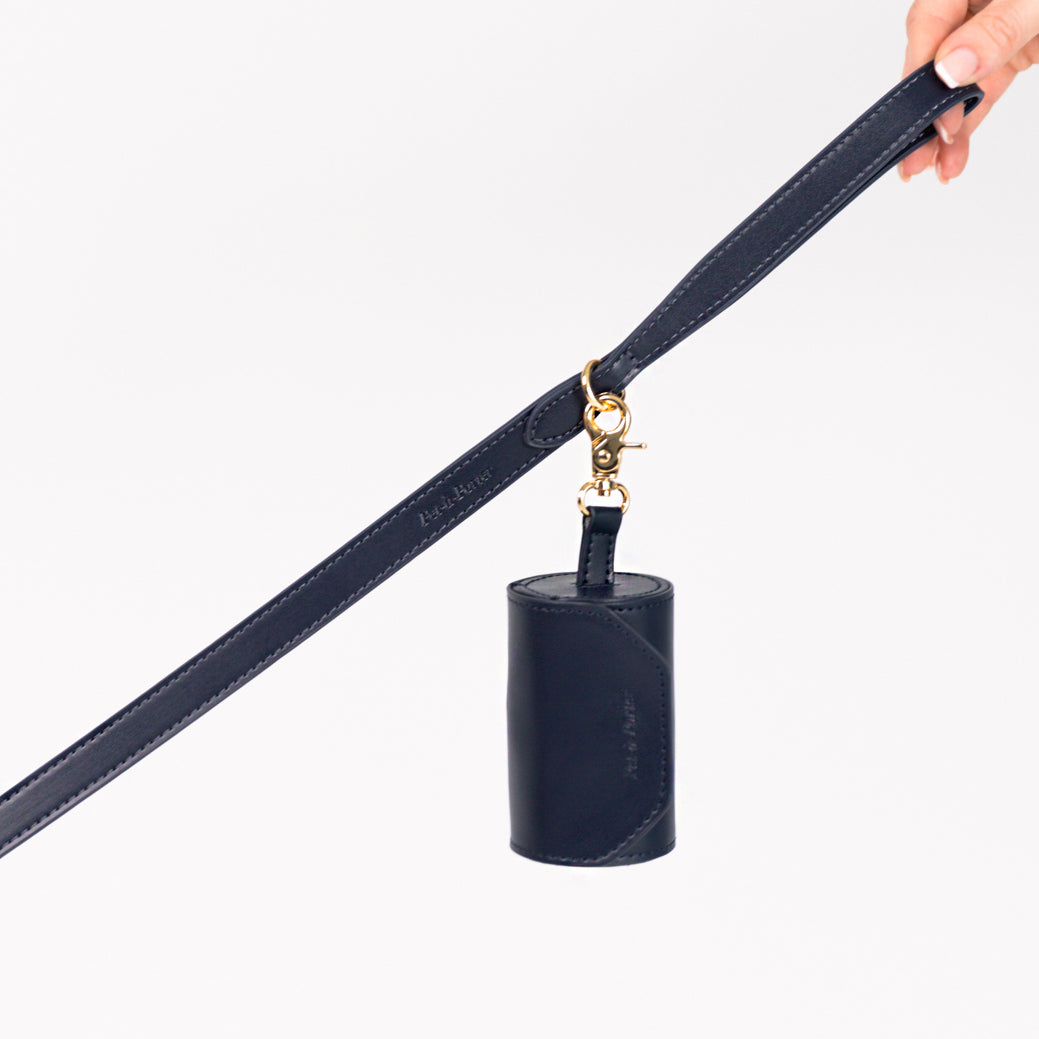 Midnight Blue - Vegan Leather Poop Bag Holder