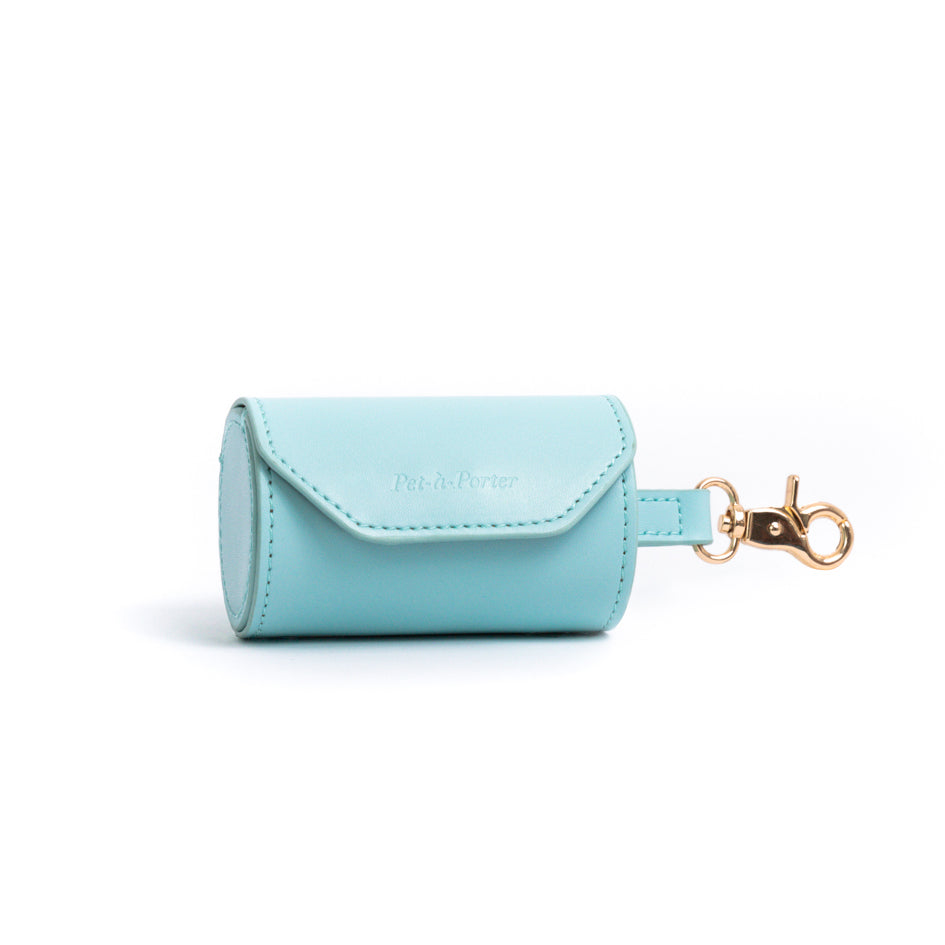 Sky Blue - Vegan Leather Poop Bag Holder