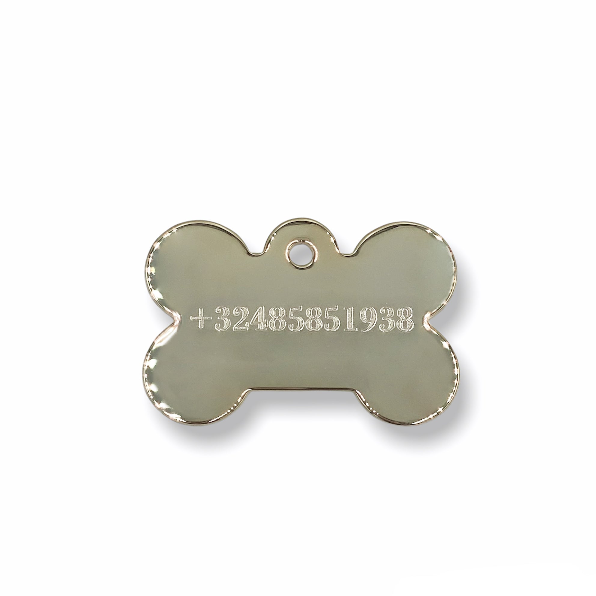 Bone Shaped Prestige Dog Tag - Silver