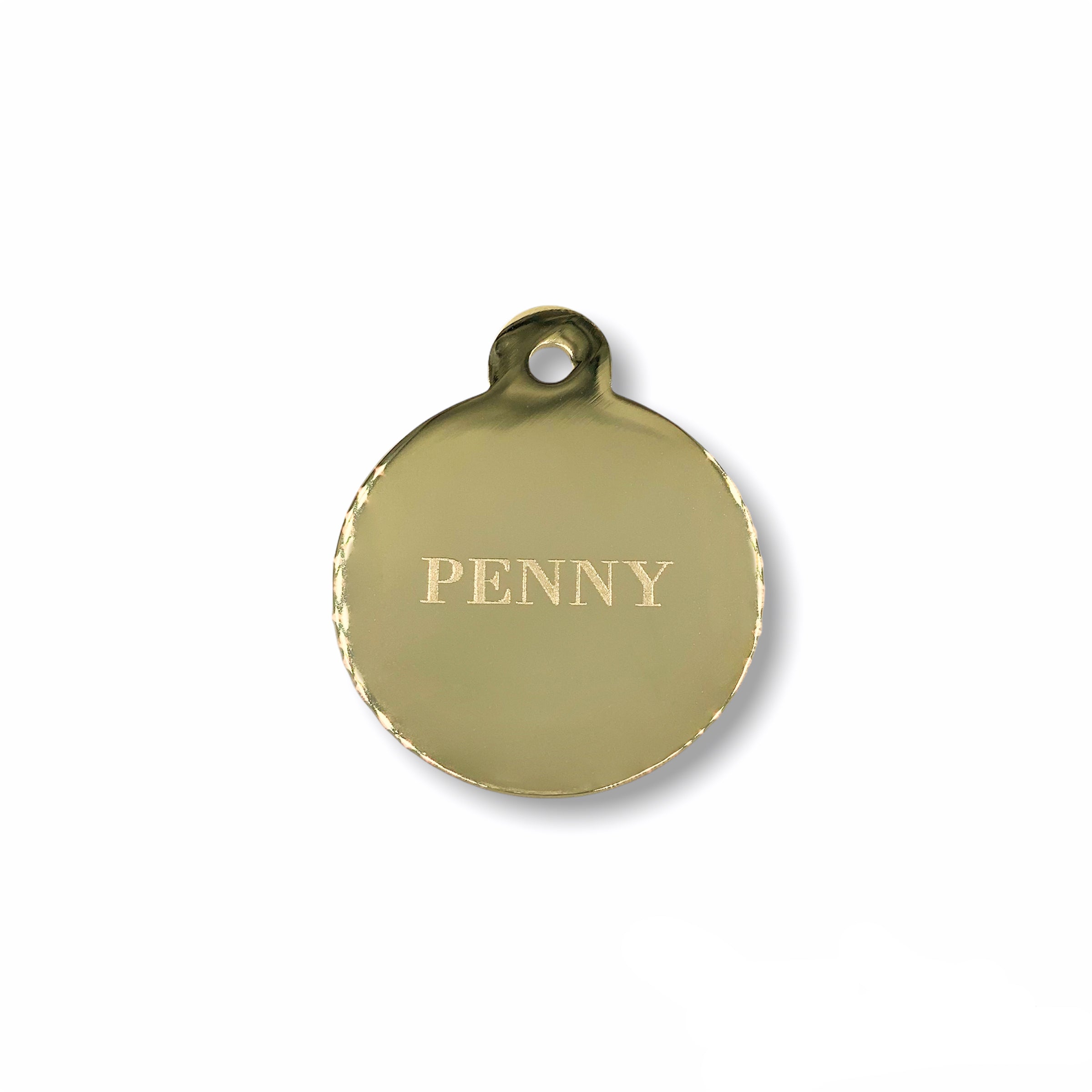 Round Prestige Dog Tag - Gold