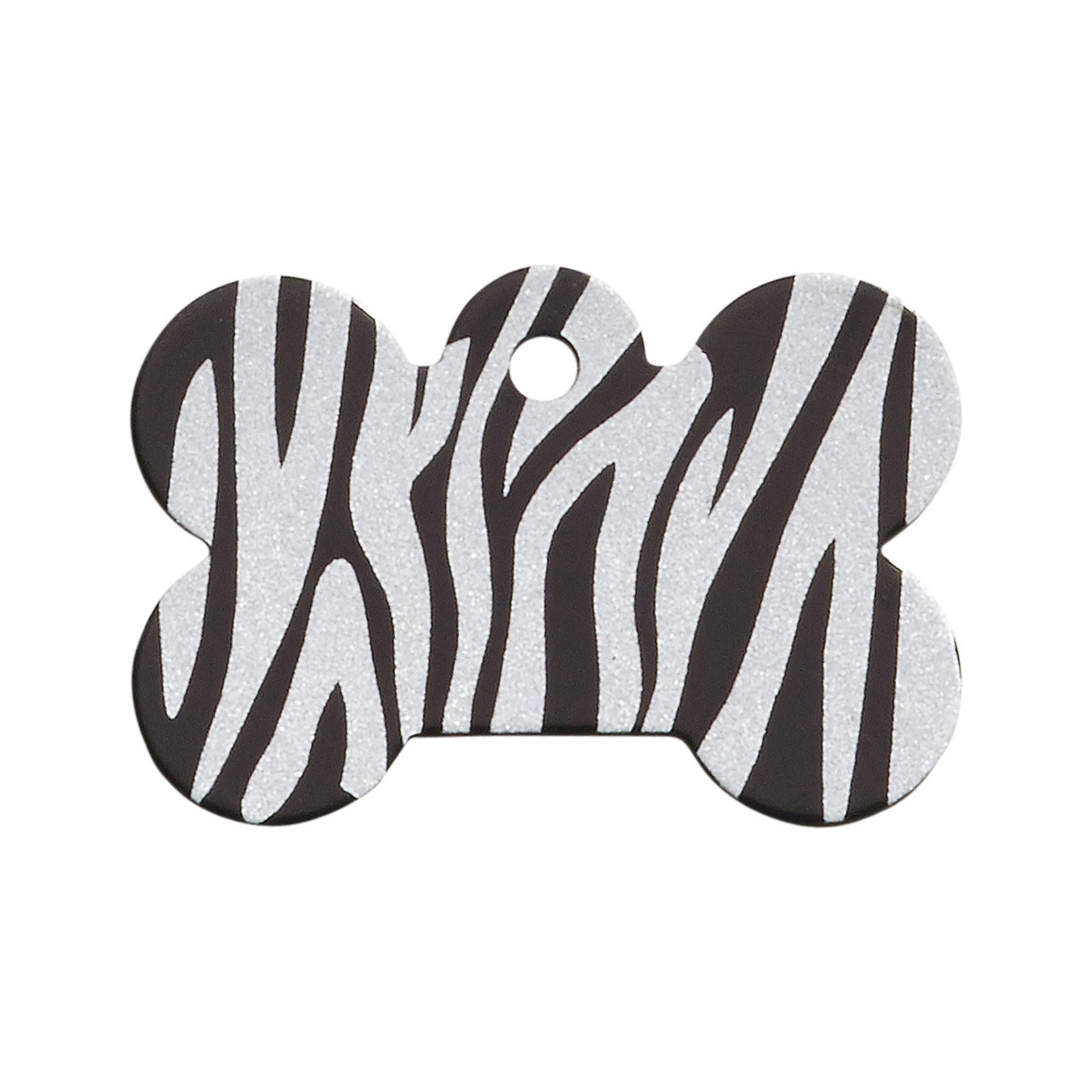 Bone Shaped Zebra Tag - Black