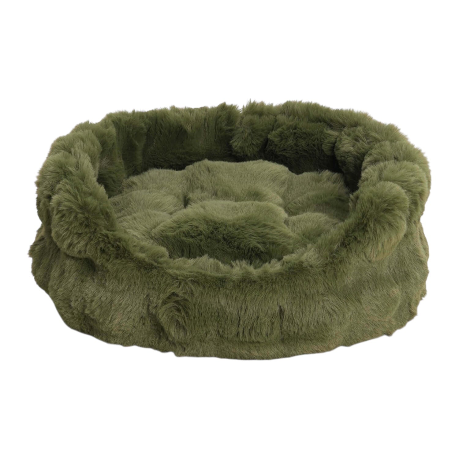 Dog Basket Faux Fur | Forest Green