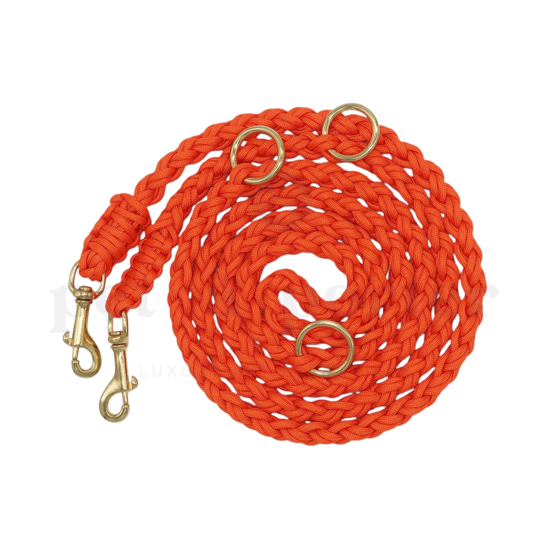 Adjustable Paracord Leash - Bright Orange