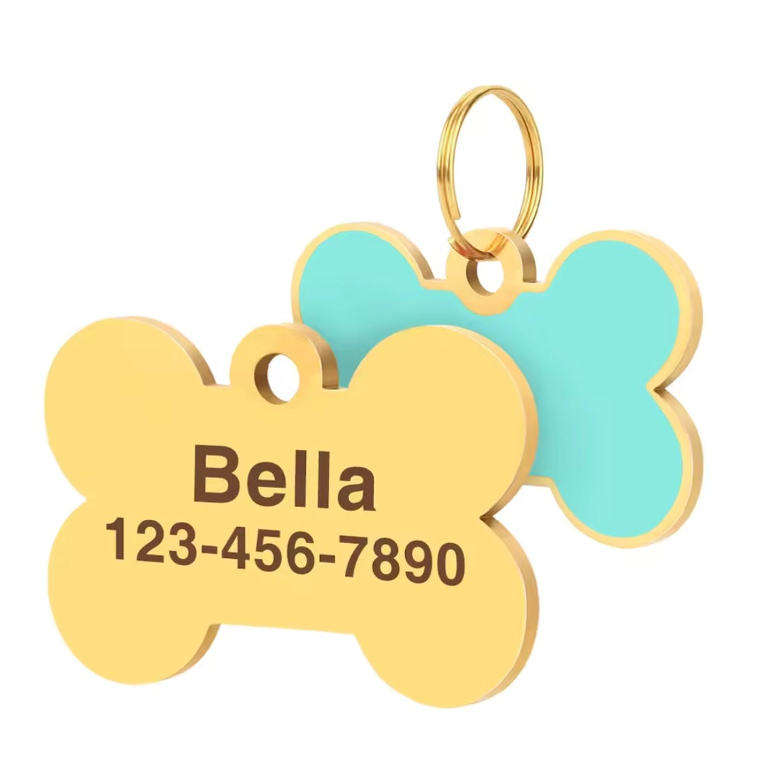 Bone Dog Tag - Turquoise