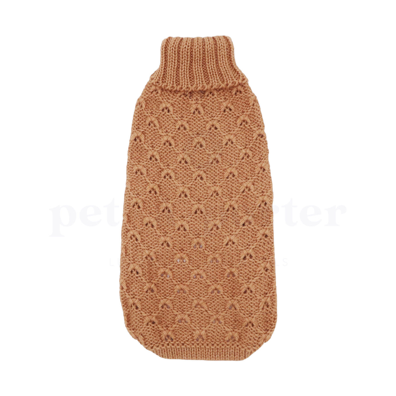 Camel Lattice Alpaca Sweater