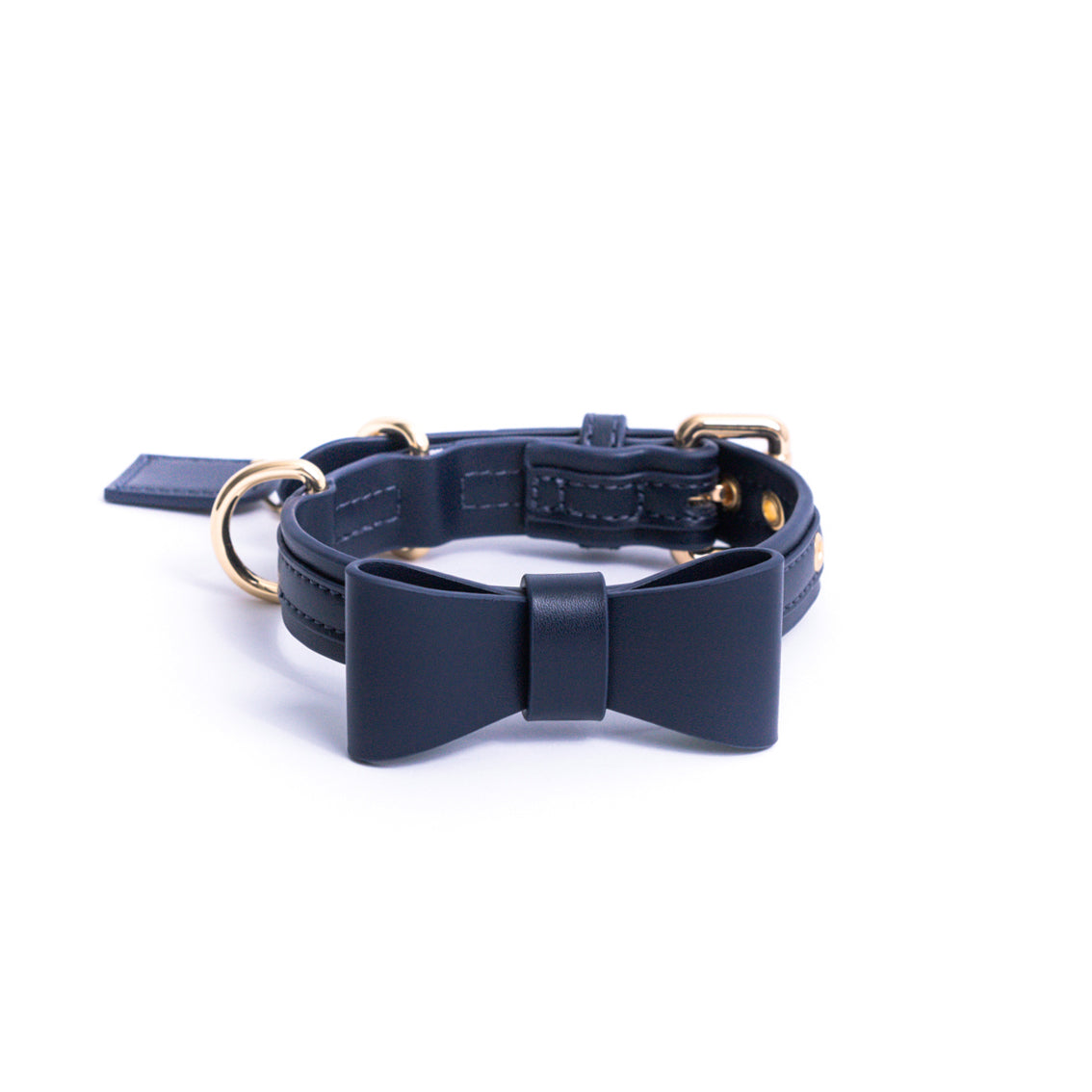 Azul medianoche - Pajarita de cuero vegano