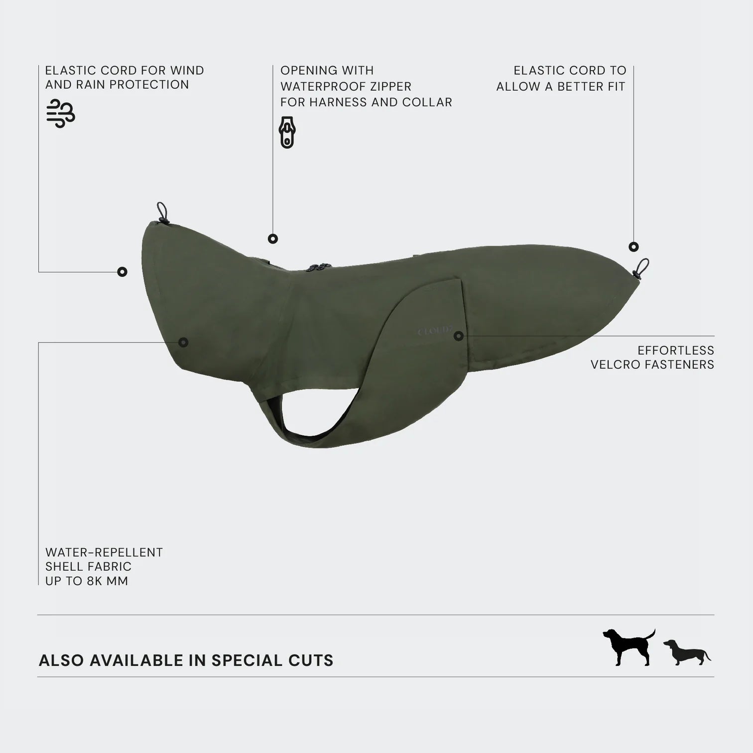 Cloud7 Dublin 2.0 Raincoat DACHSHUND - Yellow