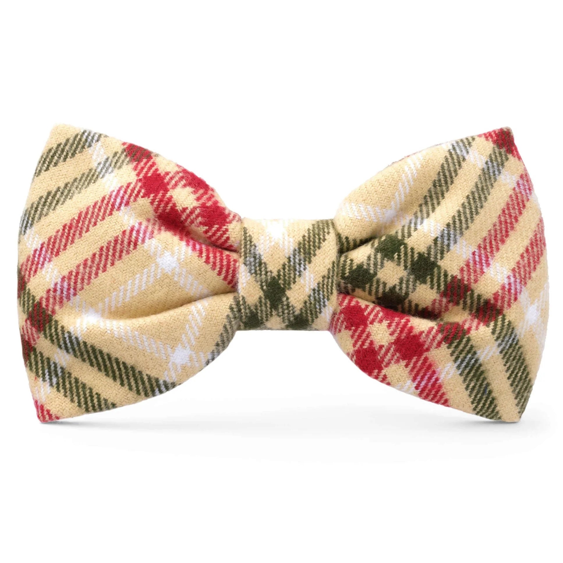 Eggnog Plaid Flannel Bow Tie Collar