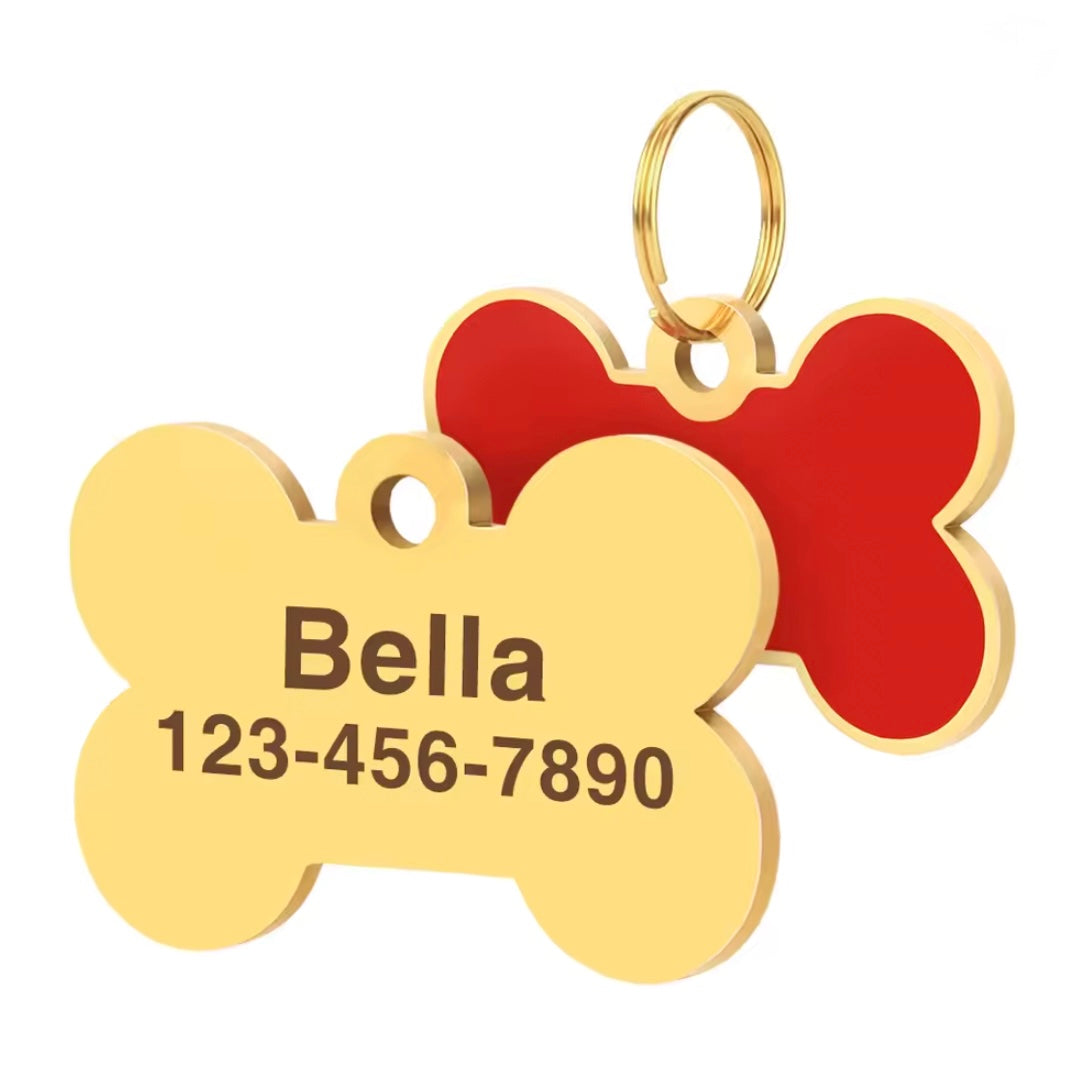 Bone Dog Tag - Red