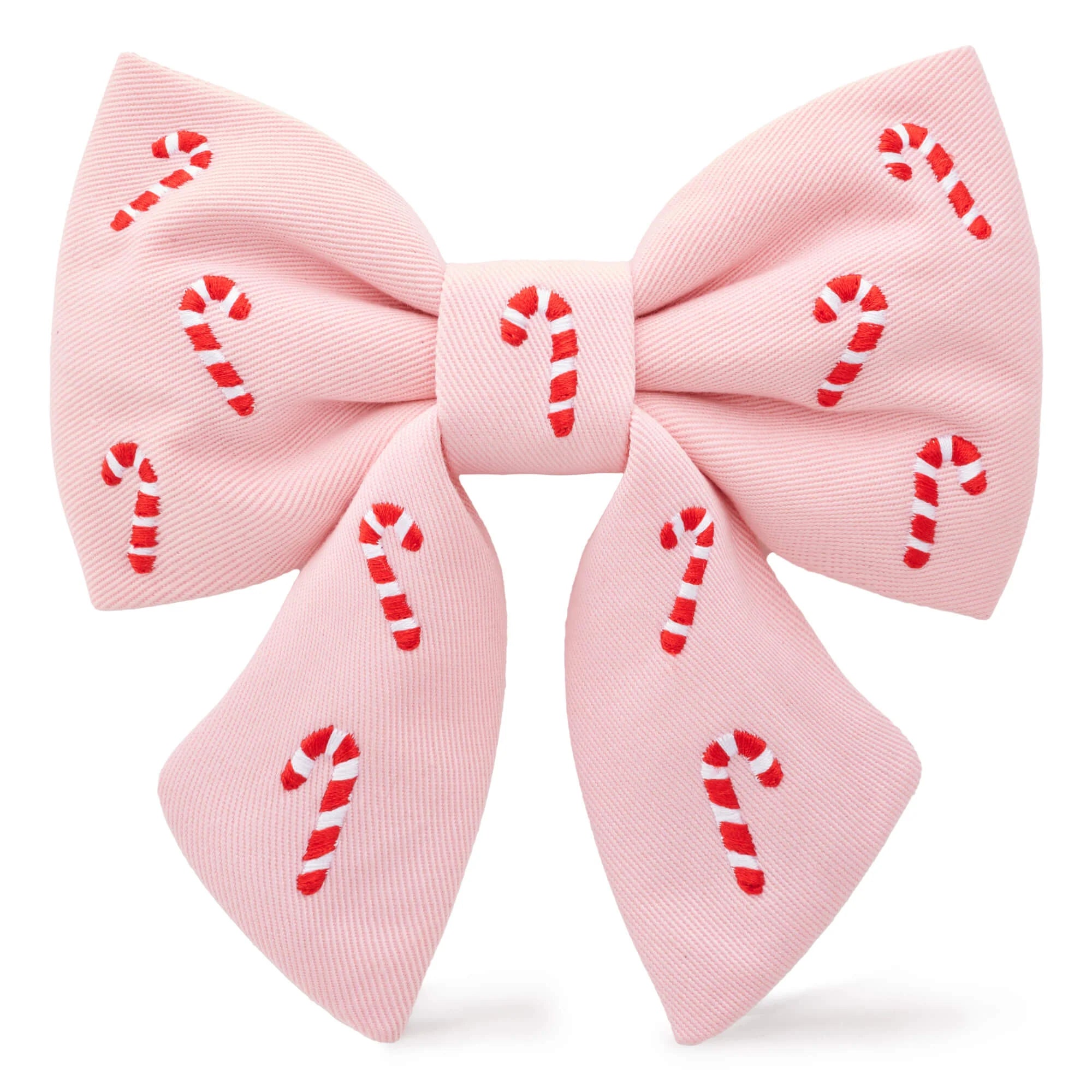 Candy Canes Embroidered Bow Tie Collar | Blush Pink