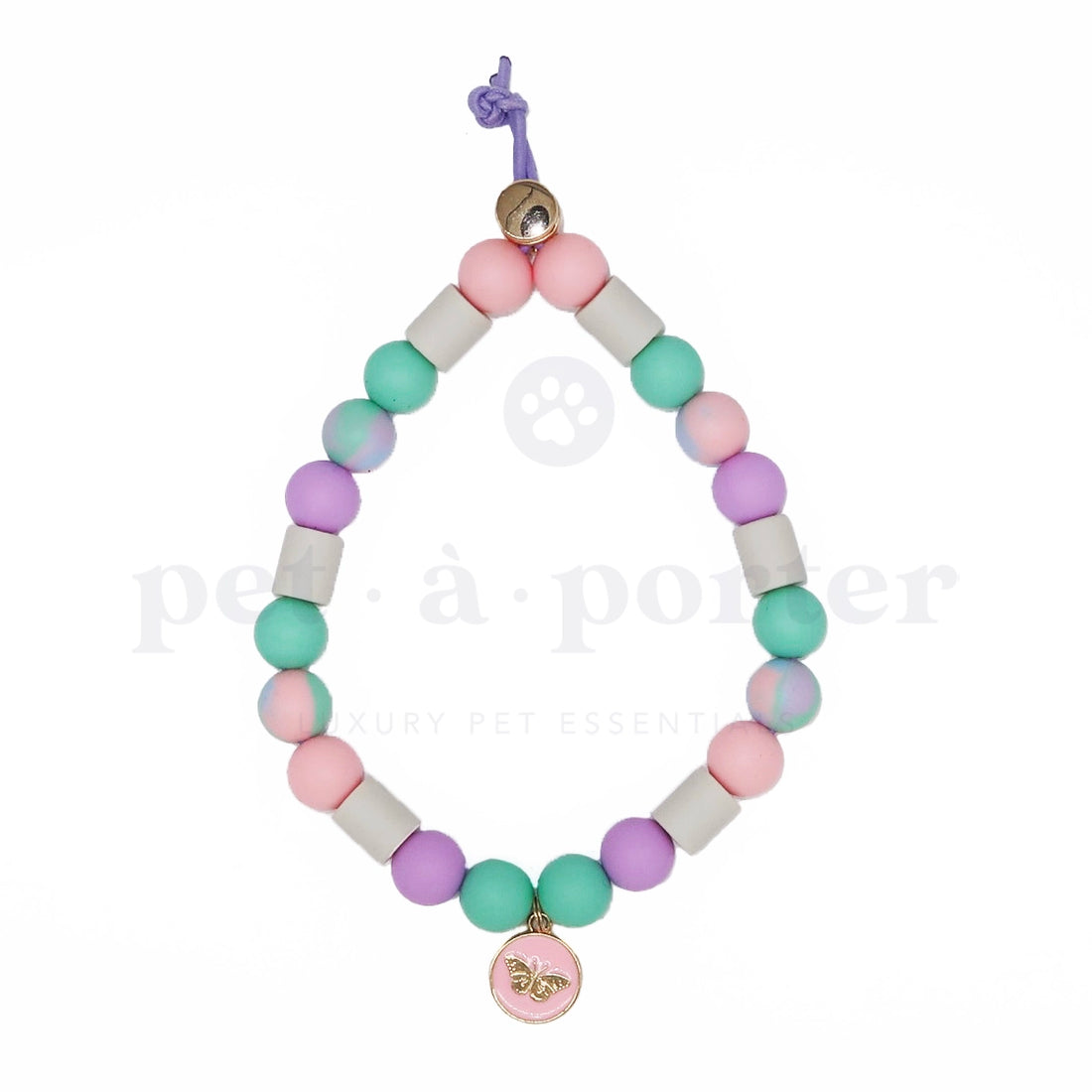 Anti-Tick Beads Collar - Pastels Butterfly