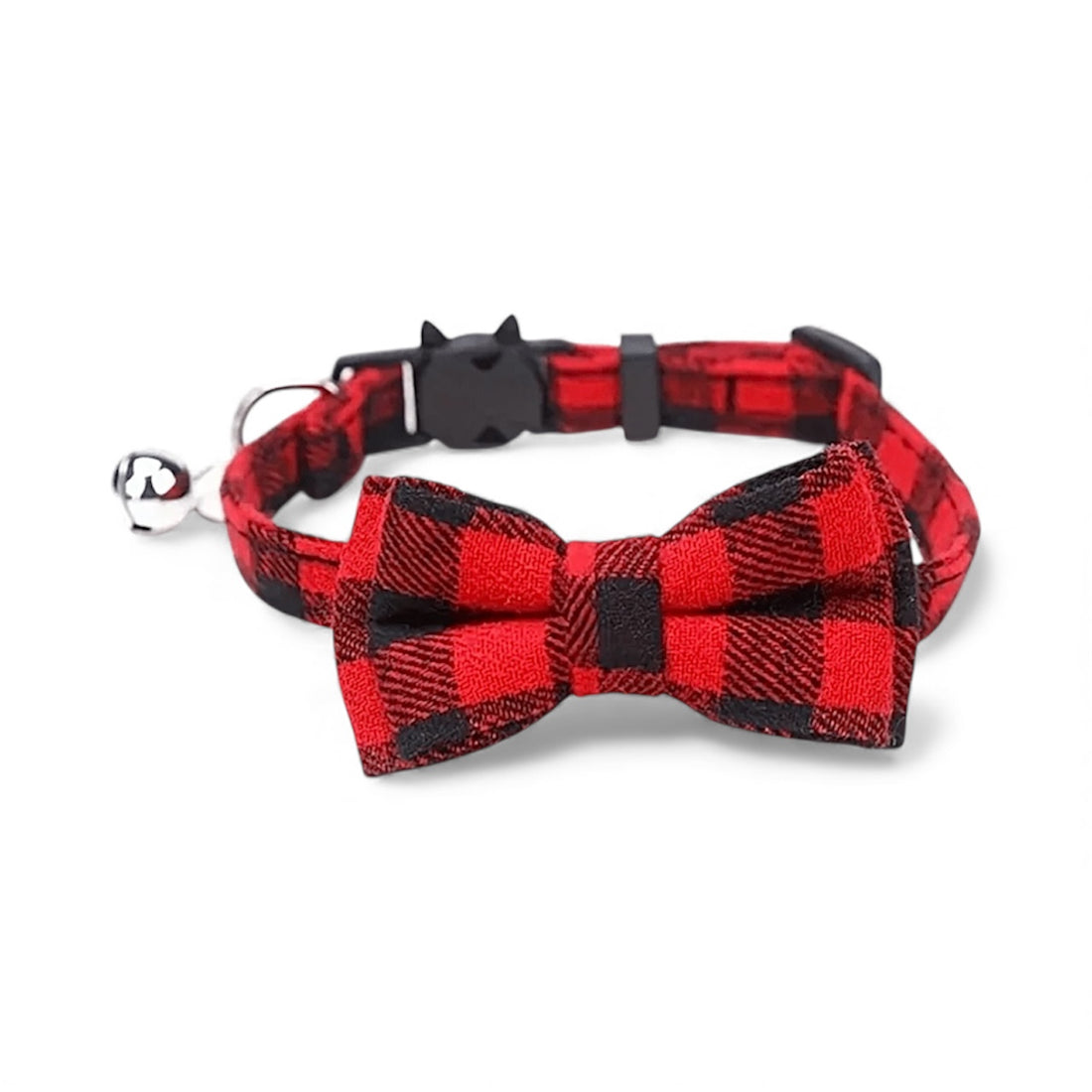 Adjustable Collar with Bell | Red Plaid