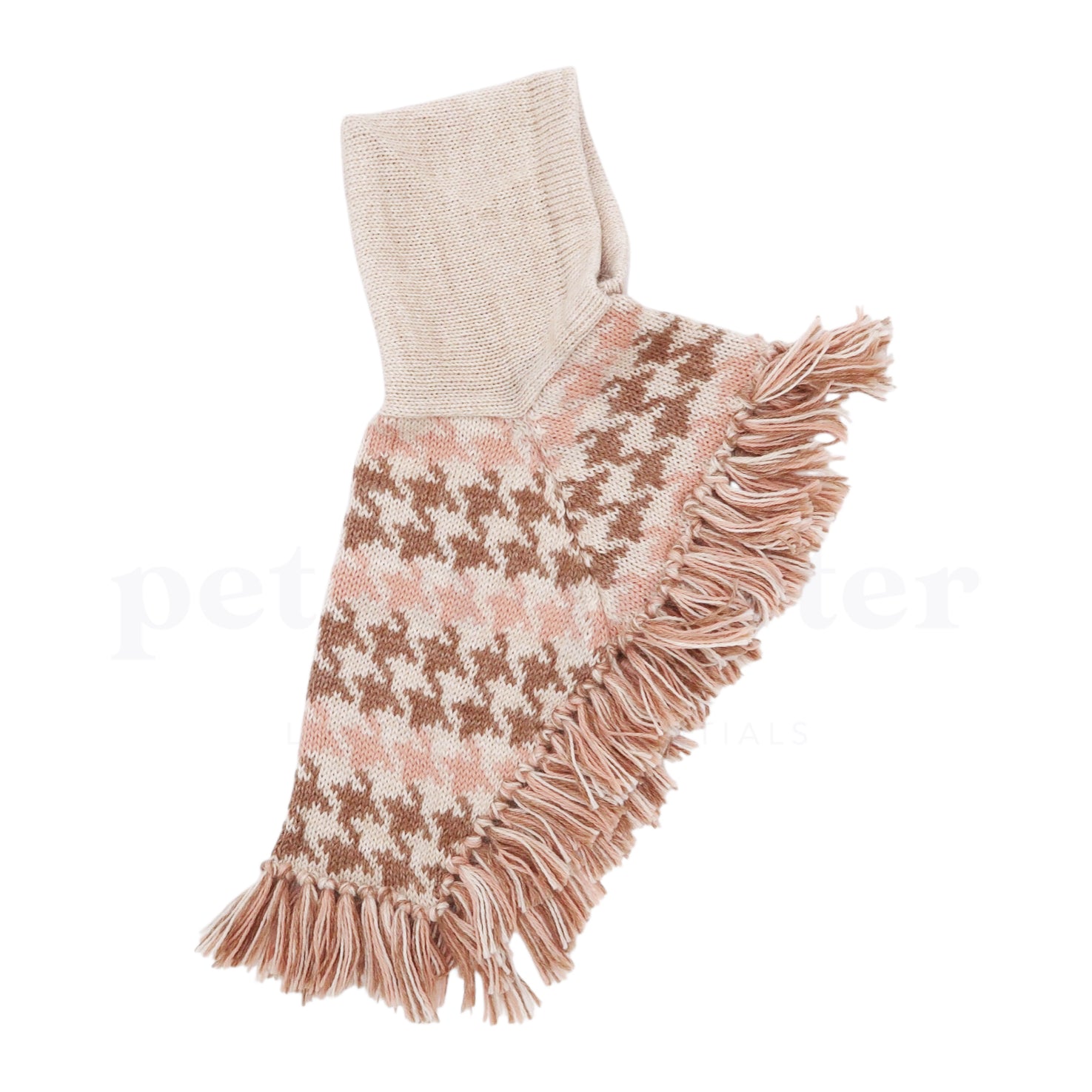 Soft Houndstooth Alpaca Poncho