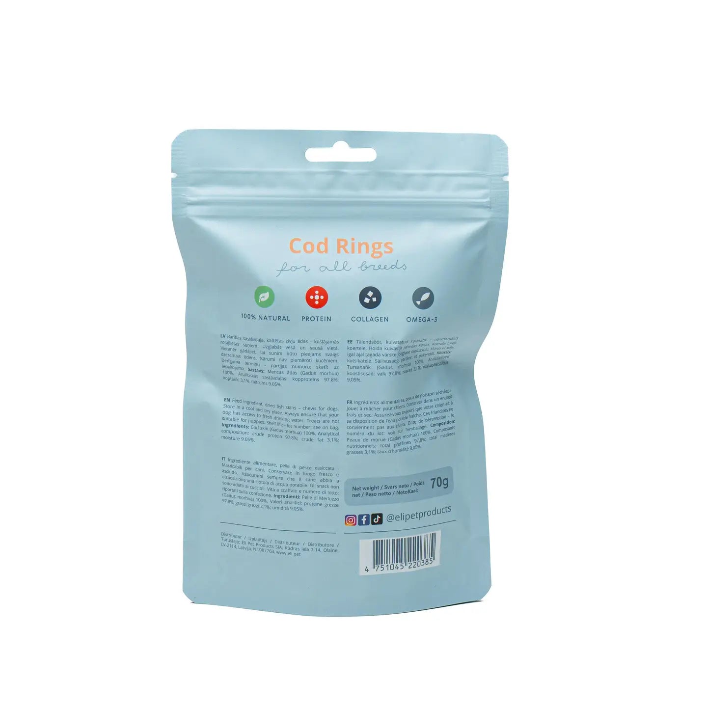 Dried Cod Skin Rings Dog Treats