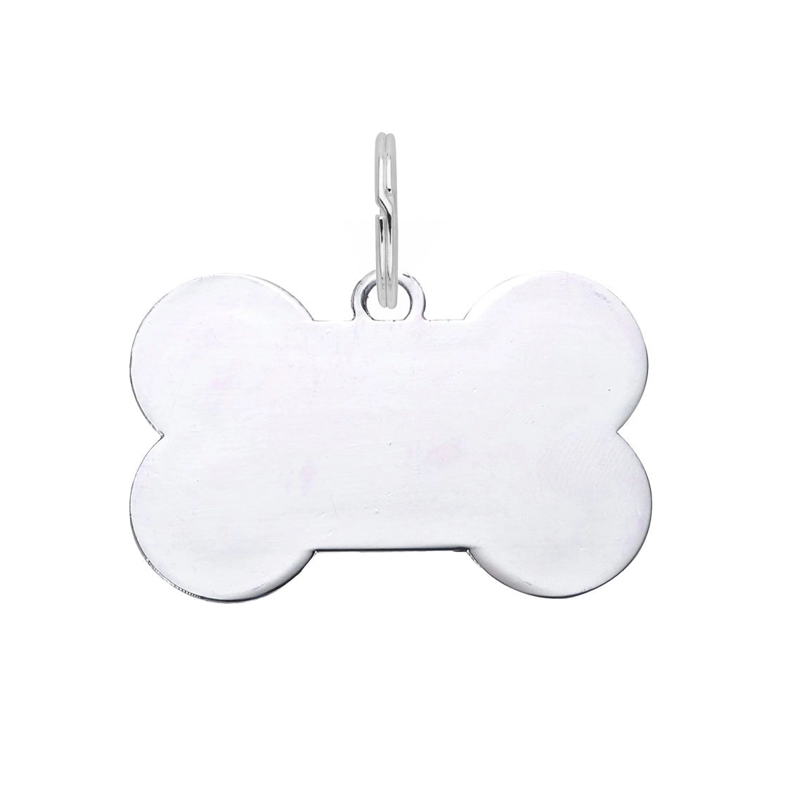 Silver Bone Dog Tag - Fuchsia