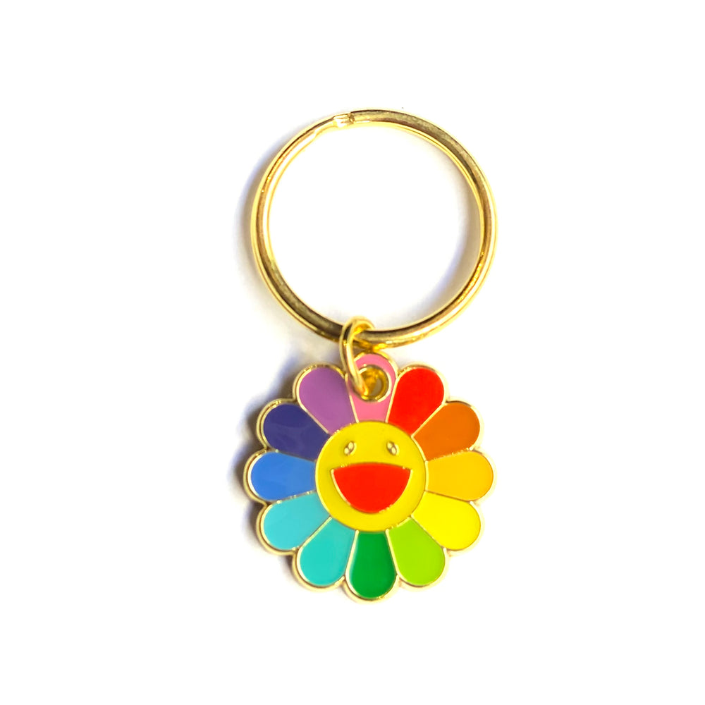 Flower Rainbow Smiley Tag