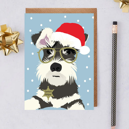 Monty The Schnauzer Christmas Card