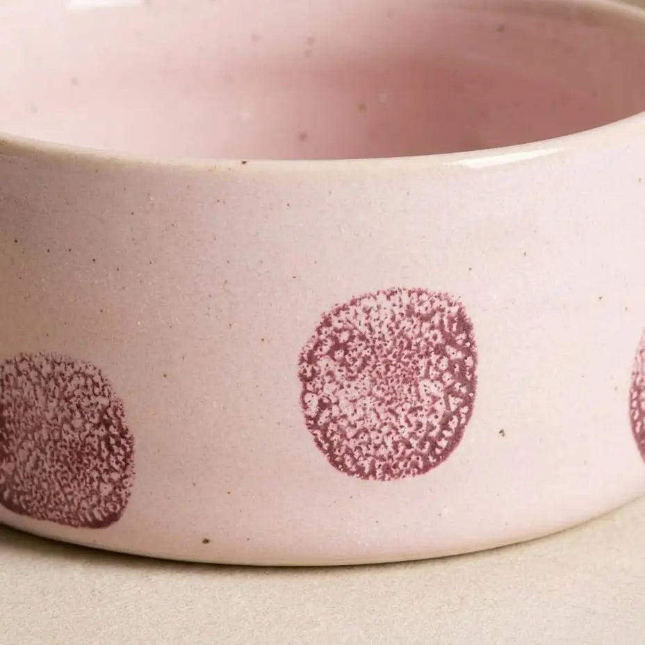 Stoneware Pop Dots Bowl | Pink