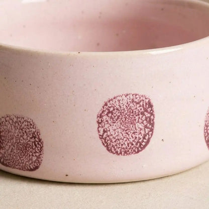 Stoneware Pop Dots Bowl | Pink