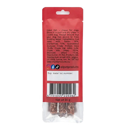 Dried Cod Sticks with Cranberries