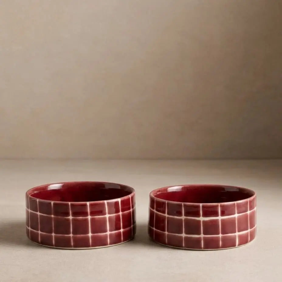 Stoneware Pool Bowl | Burgundy