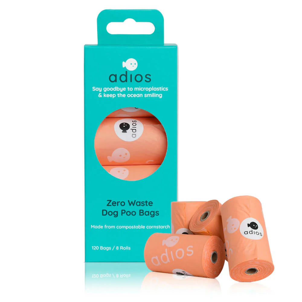 Compostable Dog Poo Bags - 8 Rolls Peach