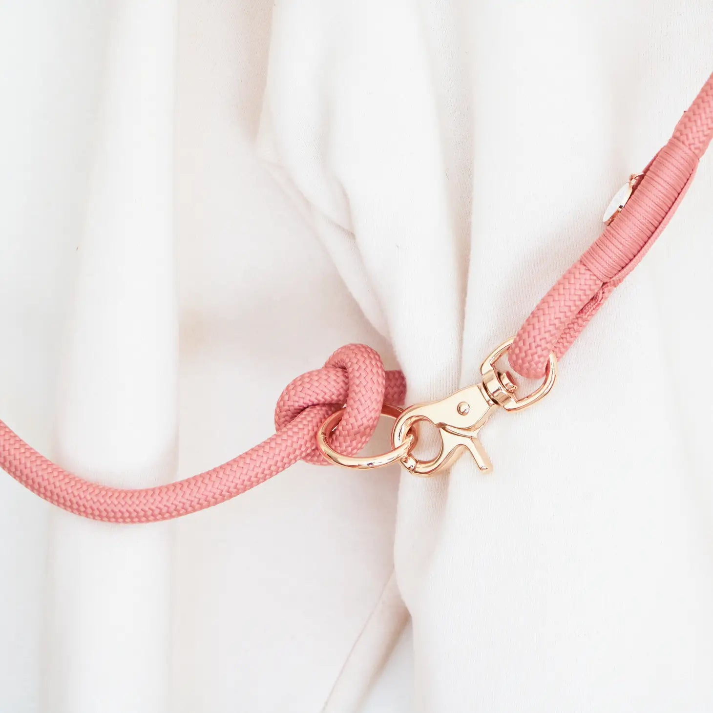 Hands Free Braided Rope Leash - Rose