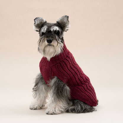 Wine Red Aran Alpaca Sweater