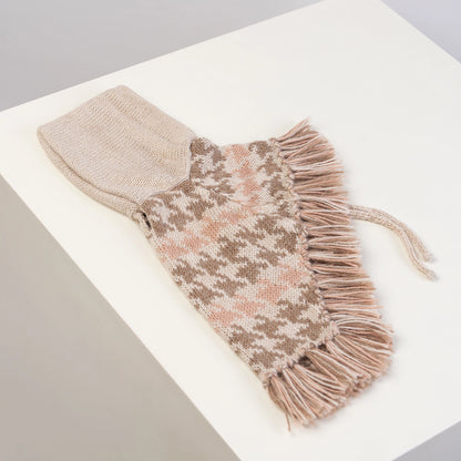 Soft Houndstooth Alpaca Poncho